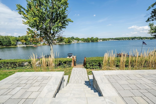 7881 Lakewood Dr, Coloma, MI 49038 - view of patio / terrace featuring a water view