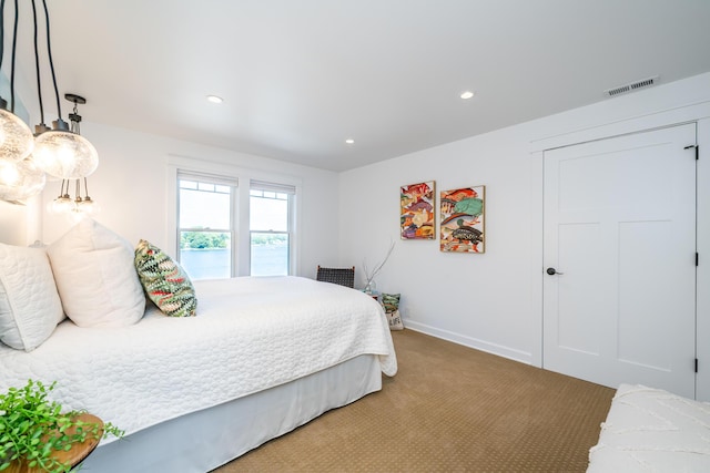 7881 Lakewood Dr, Coloma, MI 49038 - bedroom featuring carpet floors, baseboards, and recessed lighting