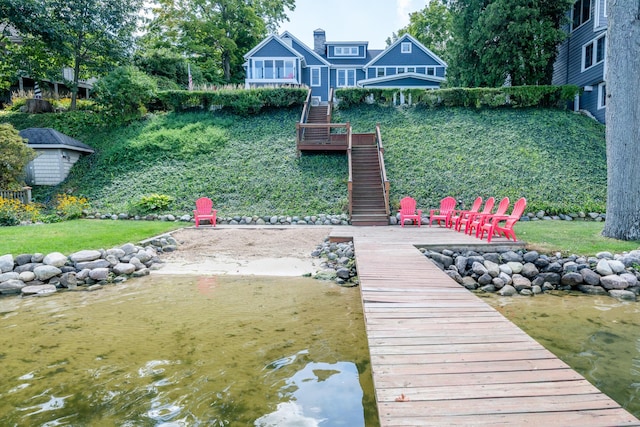 7881 Lakewood Dr, Coloma, MI 49038 - dock featuring stairway and a water view