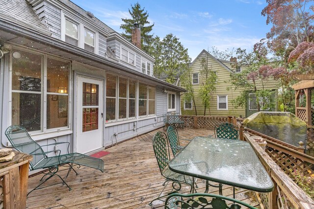 449 Spruce St, Wyandotte, MI 48192 - deck with outdoor dining space