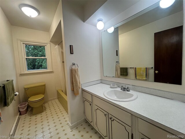 1420 Jones, Port Huron, MI 48060 - full bath featuring vanity, toilet, baseboards, and shower / bath combo