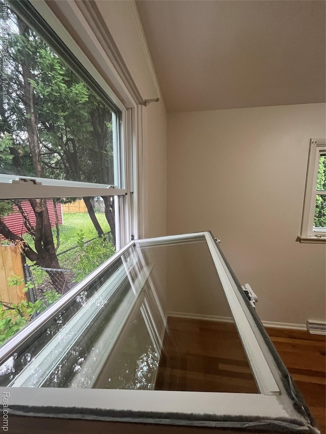 1420 Jones, Port Huron, MI 48060 - stairway featuring baseboards and wood finished floors