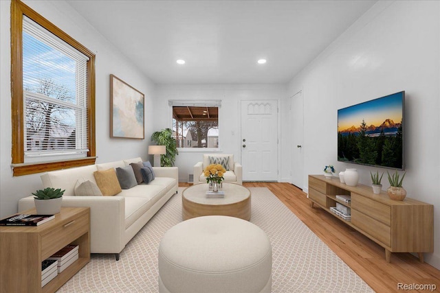 19165 Roger St, Melvindale, MI 48122 - living room with light wood-style flooring and recessed lighting