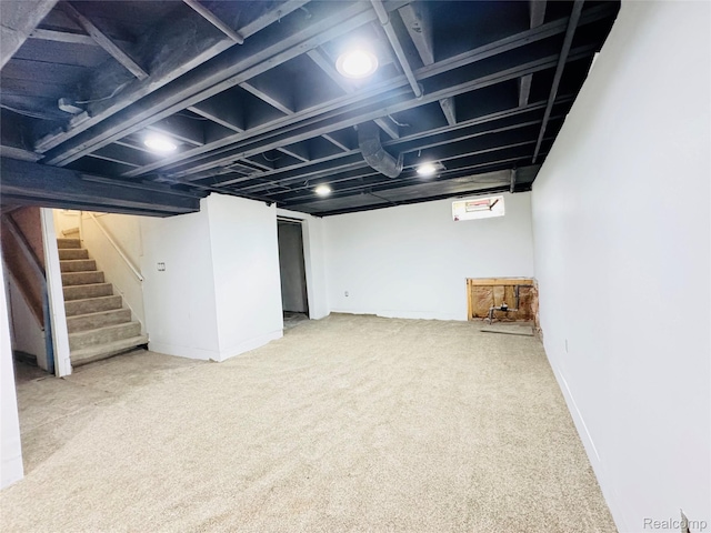 19165 Roger St, Melvindale, MI 48122 - basement featuring stairs and carpet