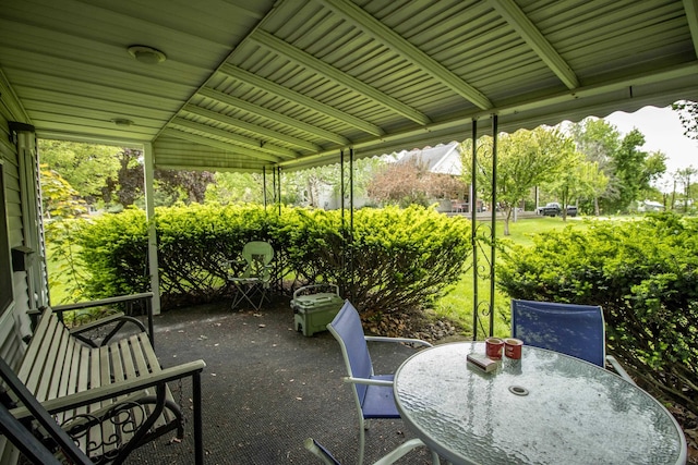 view of patio featuring outdoor dining space