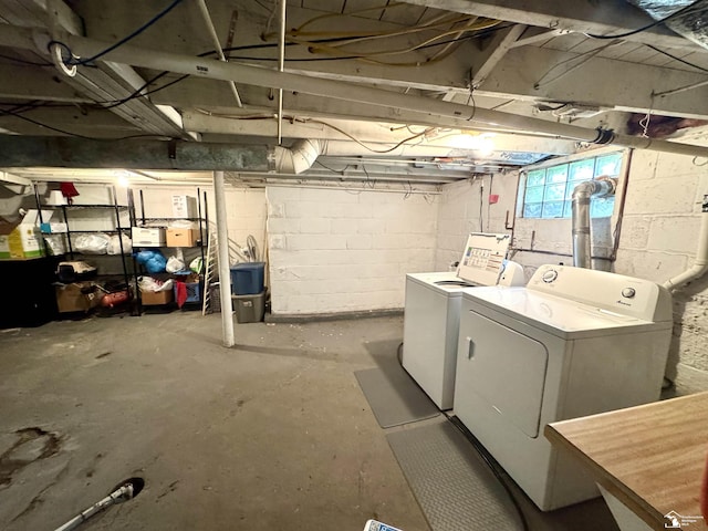 8251 Secor Rd, Lambertville, MI 48144 - basement with washer and clothes dryer