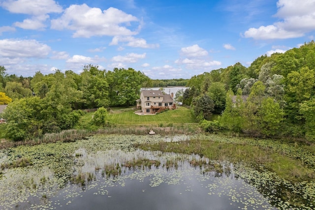4900 Grass Lake Rd, White Lake, MI 48383 - water view featuring a heavily wooded area