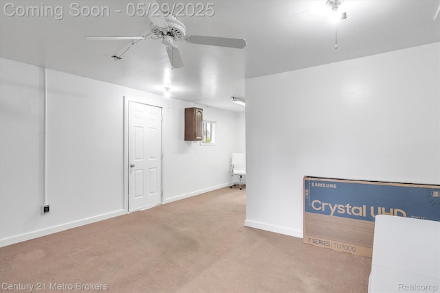 2232 Hayward St, Clio, MI 48420 - carpeted spare room with a ceiling fan and baseboards