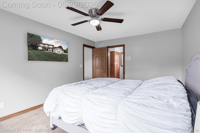 2232 Hayward St, Clio, MI 48420 - bedroom featuring carpet, ceiling fan, and baseboards