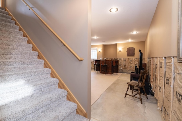 7130 Riesling St, Michigan, MI 49071 - stairway featuring a dry bar and recessed lighting