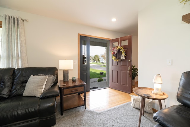 7130 Riesling St, Michigan, MI 49071 - living room with recessed lighting, carpet, and wood finished floors