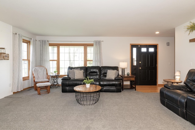 7130 Riesling St, Michigan, MI 49071 - carpeted living area featuring recessed lighting