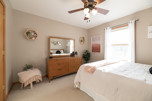 7130 Riesling St, Michigan, MI 49071 - bedroom with light carpet, a ceiling fan, and baseboards
