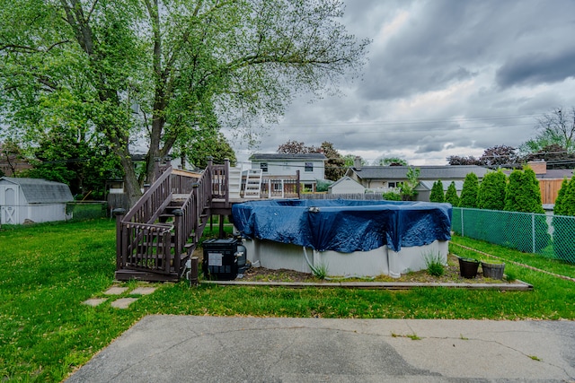 32904 Surow Dr, Warren, MI 48093 - view of pool featuring stairs and a deck