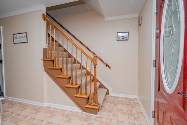 32904 Surow Dr, Warren, MI 48093 - foyer with baseboards and stairs
