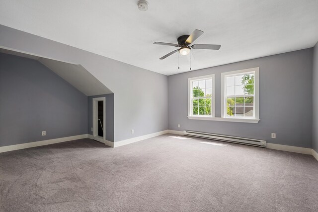 113 W Chicago St, Buchanan, MI 49107 - unfurnished room featuring a baseboard radiator, carpet floors, a ceiling fan, a smoke detector, and baseboards