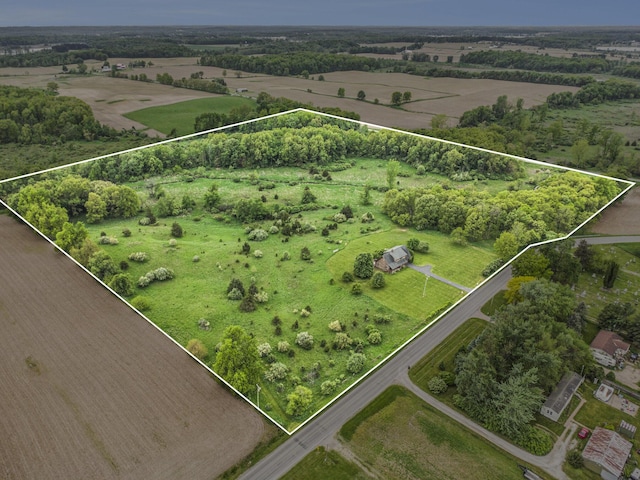 overview of rural landscape featuring property boundaries highlighted