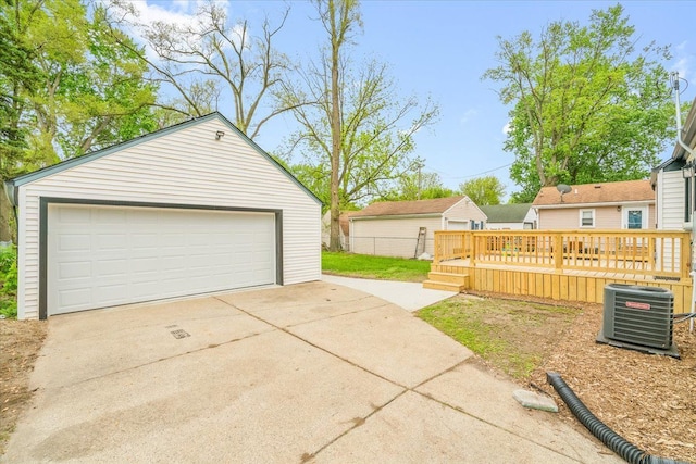 15016 Sunbury St, Livonia, MI 48154 - detached garage featuring central AC unit