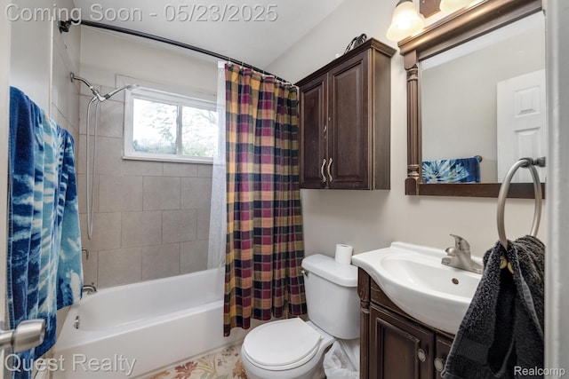 3680 Shoals St, Waterford, MI 48329 - full bath with vanity, shower / bath combo, and toilet