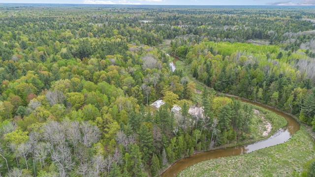5511 Westside Dr, Alger, MI 48610 - aerial view of property and surrounding area featuring a heavily wooded area