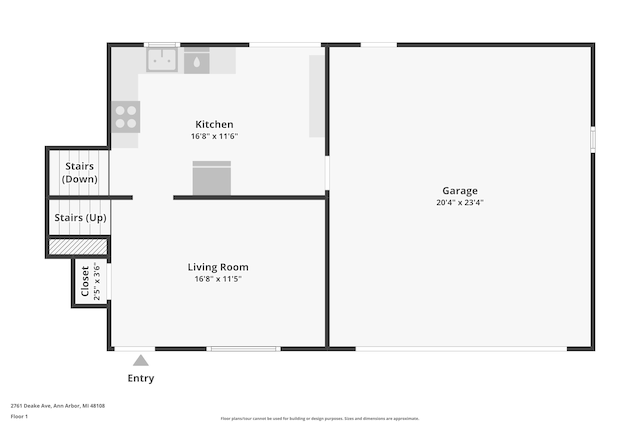2761 Deake Ave, Ann Arbor, MI 48108 - floor plan / room layout