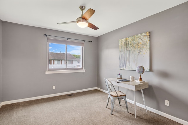 50102 S Angelo, Chesterfield, MI 48047 - carpeted office featuring baseboards and ceiling fan