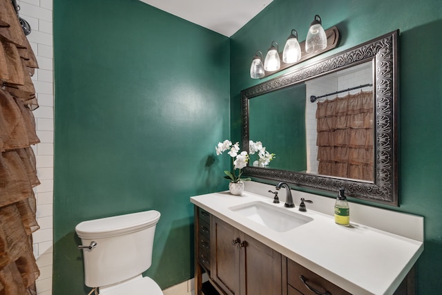 50102 S Angelo, Chesterfield, MI 48047 - bathroom with toilet, vanity, and a shower with shower curtain