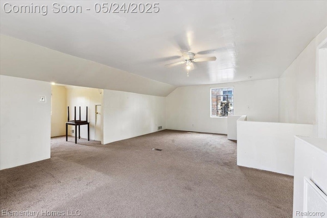 18965 Rutherford St, Detroit, MI 48235 - bonus room with carpet, ceiling fan, and lofted ceiling