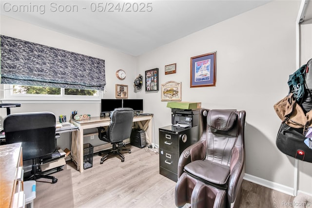 33117 Avondale St, Westland, MI 48186 - office area featuring wood finished floors and baseboards