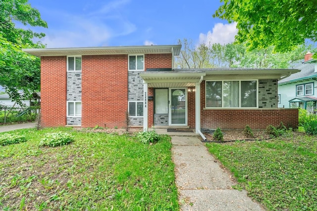 22844 Liscomb Ave, Eastpointe, MI 48021 - split level home with brick siding and stone siding