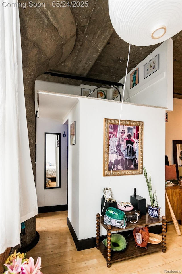 460 W Canfield St # 212/Unit 21, Detroit, MI 48201 - hallway with wood finished floors and baseboards