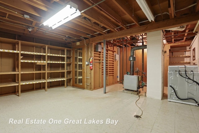 5354 N River Rd, Freeland, MI 48623 - unfinished below grade area with a heating unit