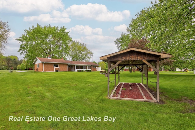5354 N River Rd, Freeland, MI 48623 - view of grassy yard featuring a gazebo