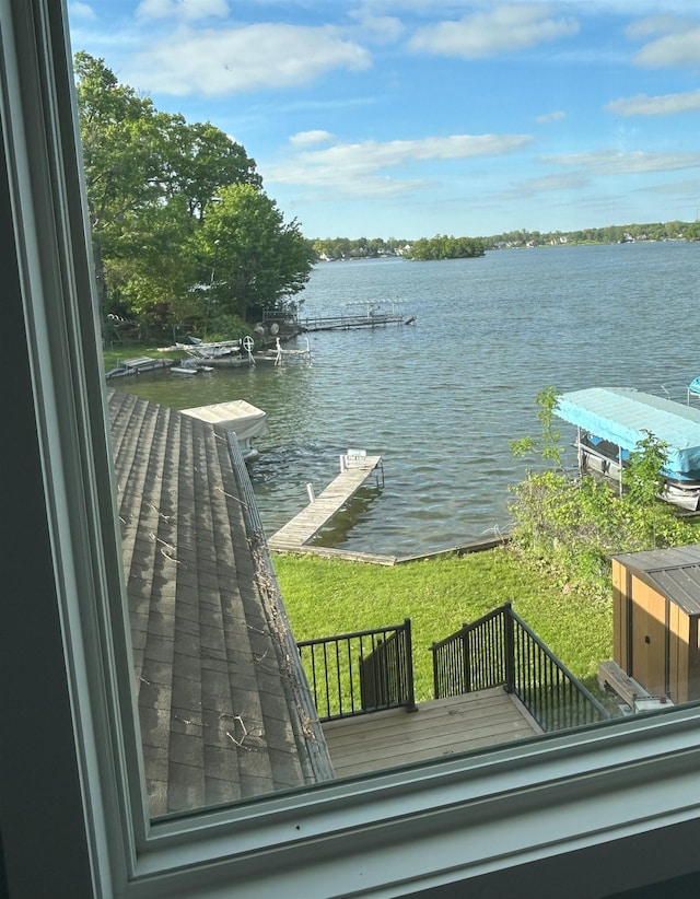 water view with a dock