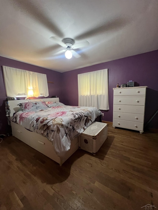 1441 Dover Pl, Saginaw, MI 48638 - bedroom featuring dark wood-type flooring and a ceiling fan