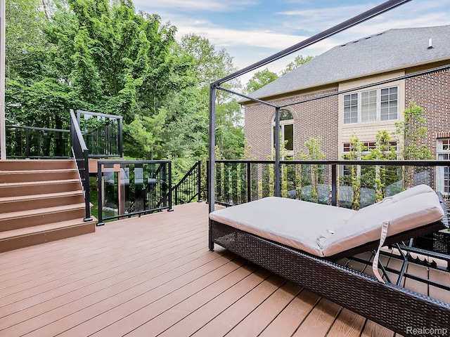 4575 Forest Edge Ln, West Bloomfield, MI 48323 - wooden terrace with stairway