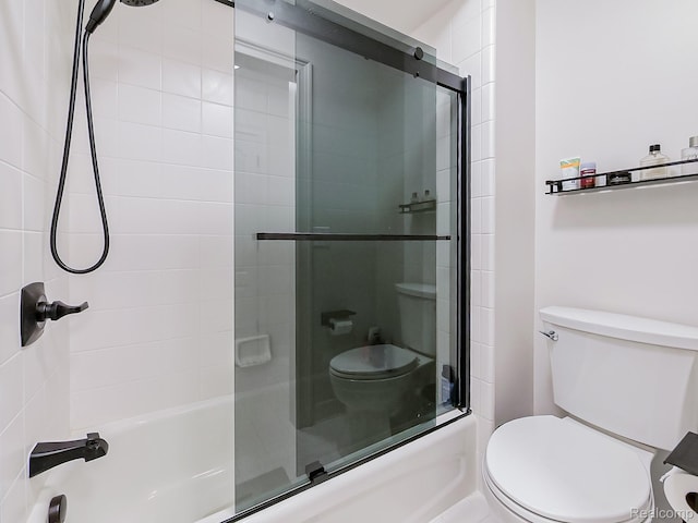 4575 Forest Edge Ln, West Bloomfield, MI 48323 - bathroom with bath / shower combo with glass door and toilet