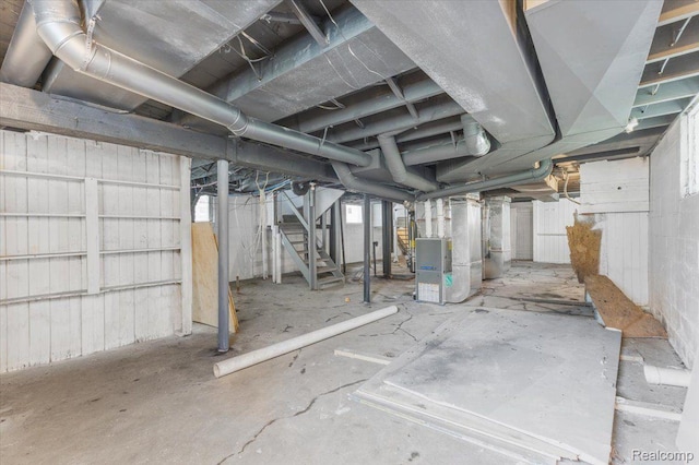 12242 Washburn St, Detroit, MI 48204 - basement featuring heating unit and stairs
