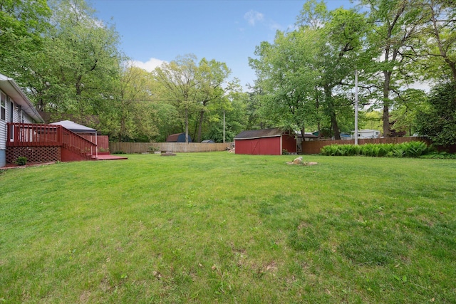 6544 Woodland Rd, Whitmore Lake, MI 48189 - view of yard featuring a wooden deck