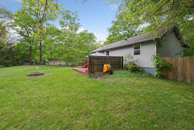 6544 Woodland Rd, Whitmore Lake, MI 48189 - view of yard featuring a wooden deck