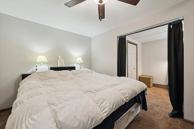 6544 Woodland Rd, Whitmore Lake, MI 48189 - carpeted bedroom with a baseboard radiator, ceiling fan, and baseboards