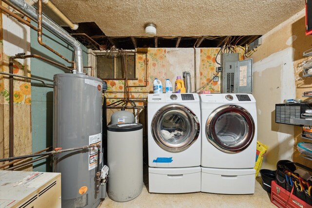 6544 Woodland Rd, Whitmore Lake, MI 48189 - washroom featuring water heater, independent washer and dryer, and electric panel