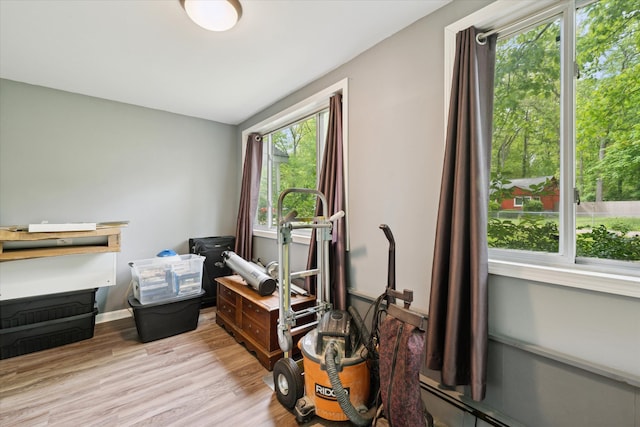 6544 Woodland Rd, Whitmore Lake, MI 48189 - workout area featuring light wood-style floors