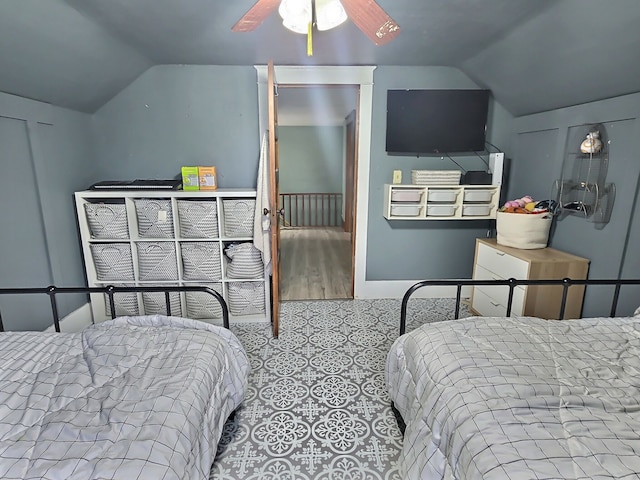 5014 Ford St, Swartz Creek, MI 48473 - bedroom with lofted ceiling and wood finished floors
