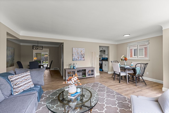 8903 Appleton, Redford, MI 48239 - living room featuring wood finished floors and baseboards