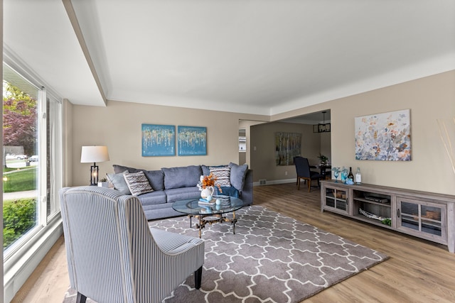 8903 Appleton, Redford, MI 48239 - living room featuring wood finished floors and baseboards