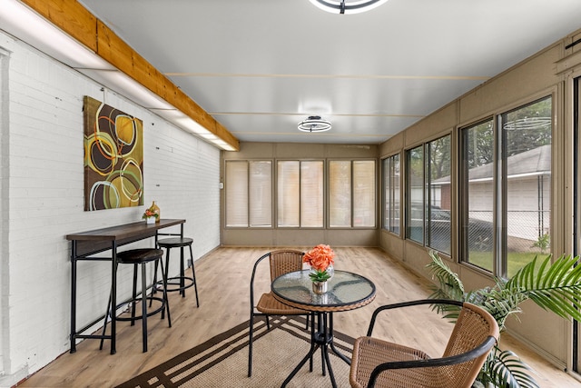 8903 Appleton, Redford, MI 48239 - sunroom / solarium featuring brick wall and wood finished floors