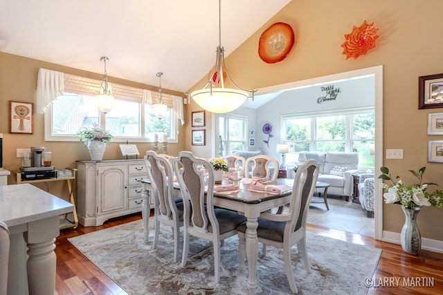 7708 Stations Dr SW, Byron Center, MI 49315 - dining area with wood finished floors and lofted ceiling