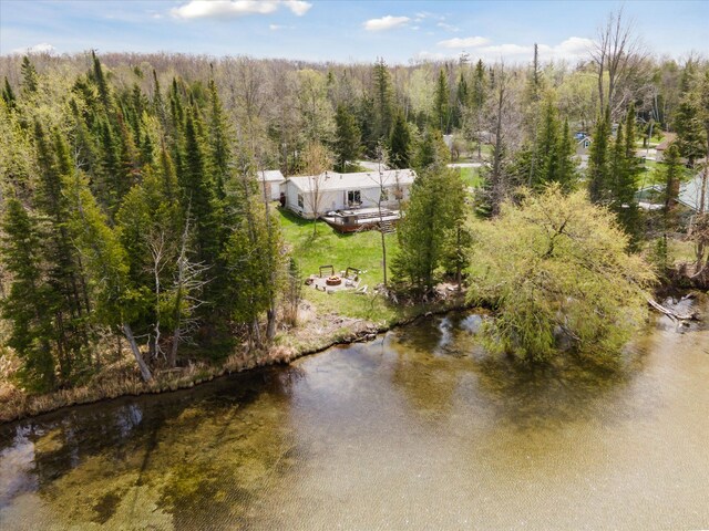 9168 Clewley Rd, Lachine, MI 49753 - view from above of property featuring a heavily wooded area