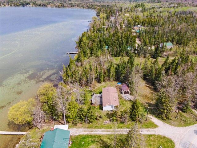 9168 Clewley Rd, Lachine, MI 49753 - aerial view of a nearby body of water and a forest